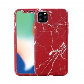 360 Full Cover Marble + Tempered Glass Apple iPhone 11 Pro Κόκκινο