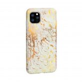 360 Full Cover Marble + Tempered Glass Apple iPhone 11 Pro Max Χρυσό