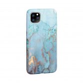 360 Full Cover Marble + Tempered Glass Apple iPhone 11 Pro Max Μπλε / Χρυσό