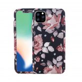 360 Full Cover Marble + Tempered Glass Apple iPhone 11 Pro Max Floral Black