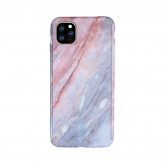 360 Full Cover Marble + Tempered Glass Apple iPhone 11 Pro Max Μπλέ-Ροζ MC9